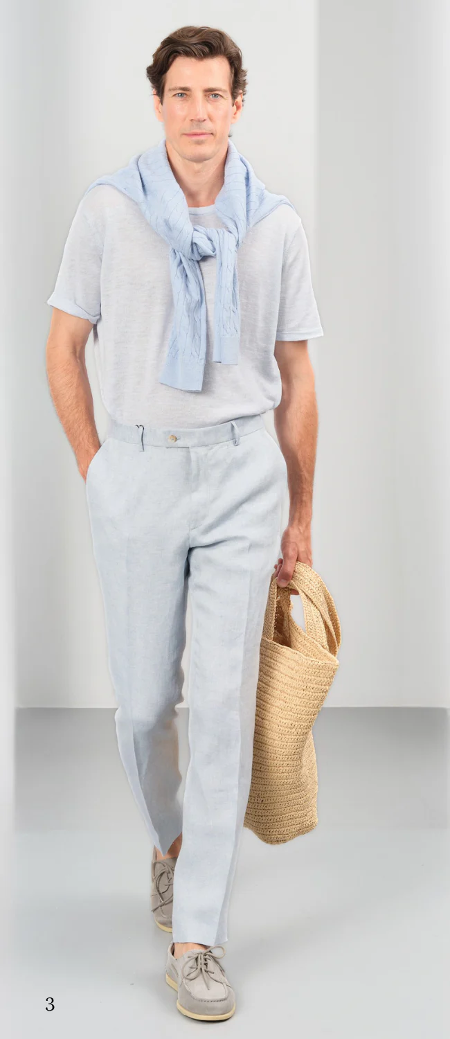 Linen T-Shirt - Blue - Image 2